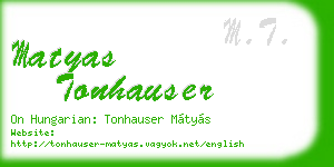 matyas tonhauser business card